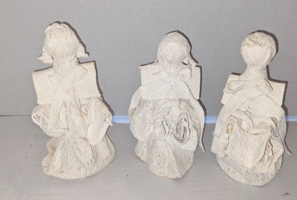 Lot of 3 Vintage Rare Paper Mache Angels Christmas Decor